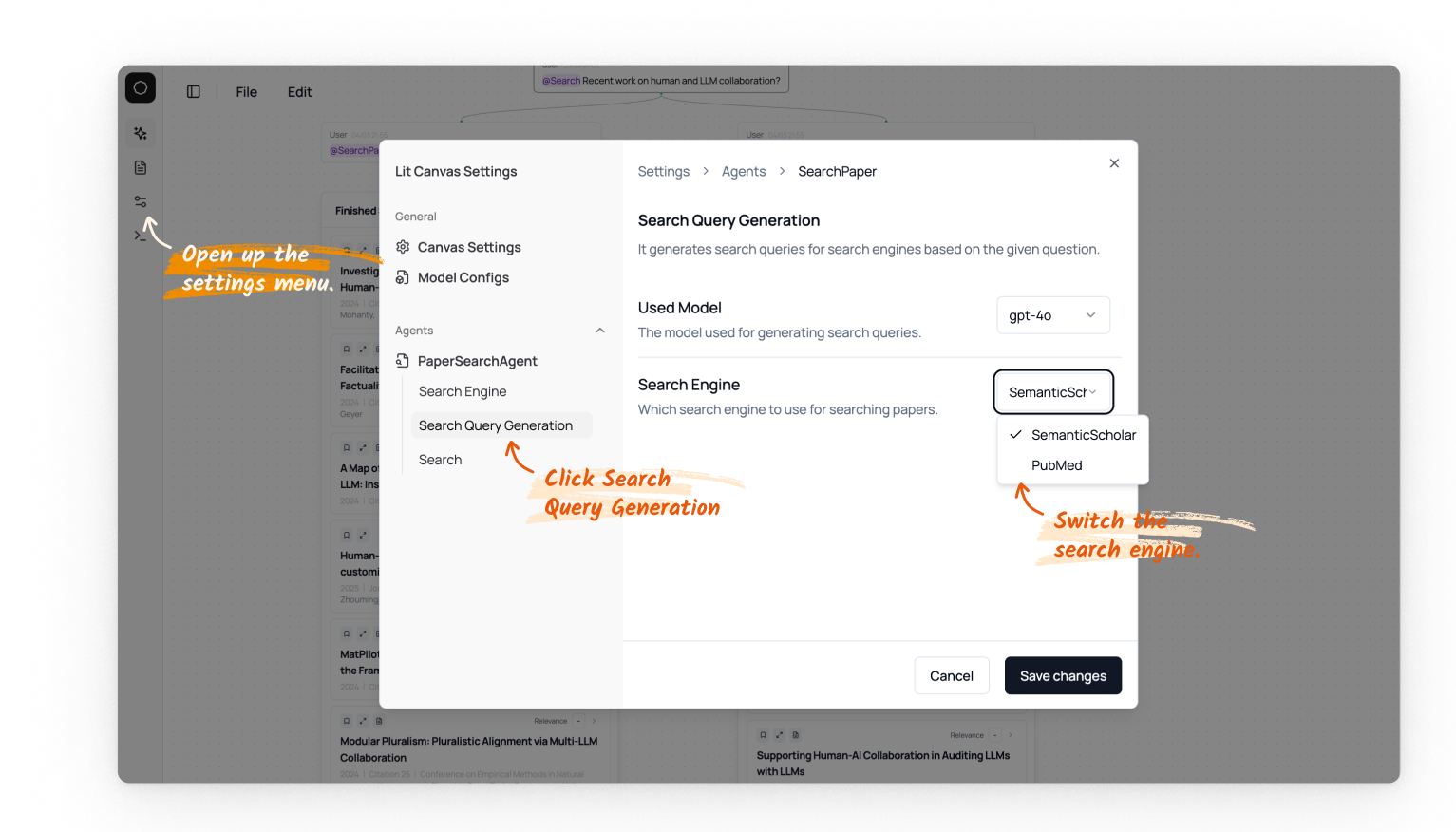 How to change the search engine